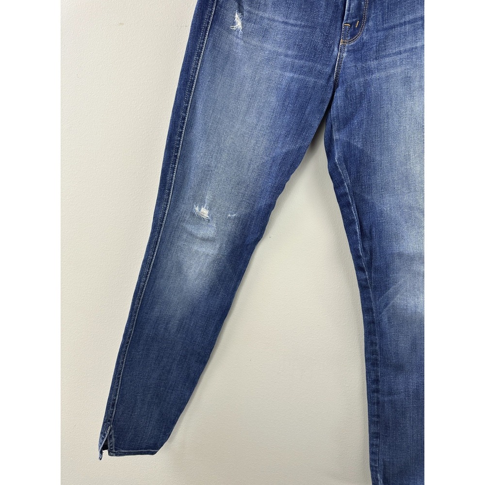 MOTHER The Vamp Distressed Jeans Rough It Up Wash Blue Denim Mid Rise Skinny 28 - Picture 4 of 14